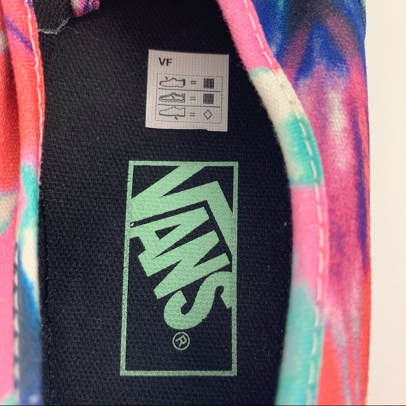 Vans Pink and Blue Tie Dye Authentic Tie-Up Low Profile Sneakers, W 6.5 M 5.0 - Picture 16 of 16